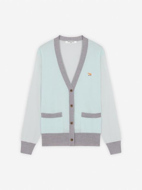 BABY FOX PATCH COLOR BLOCK CARDIGAN