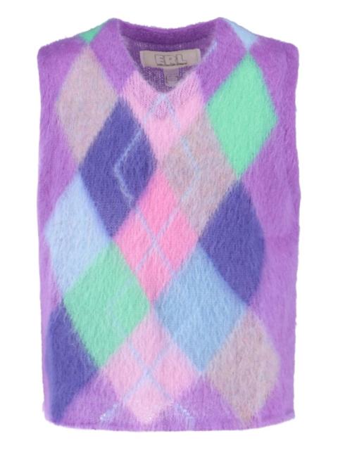 diamond-knit vest