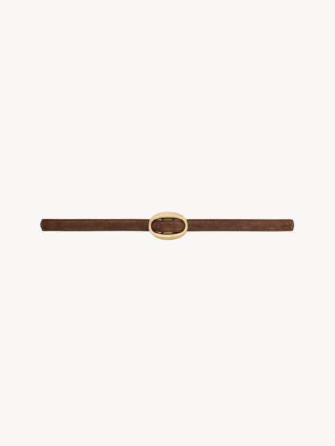 OVAL BUCKLE THIN BELT IN SUEDE