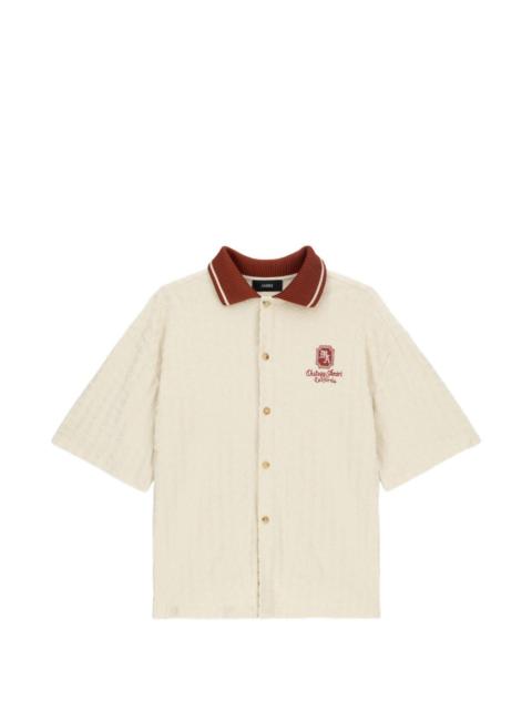 Ma Chateau ribbed collar logo shirt