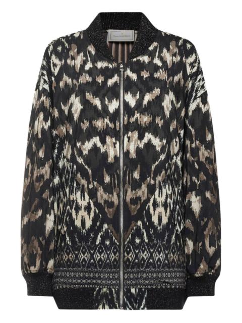ikat-pattern bomber jacket