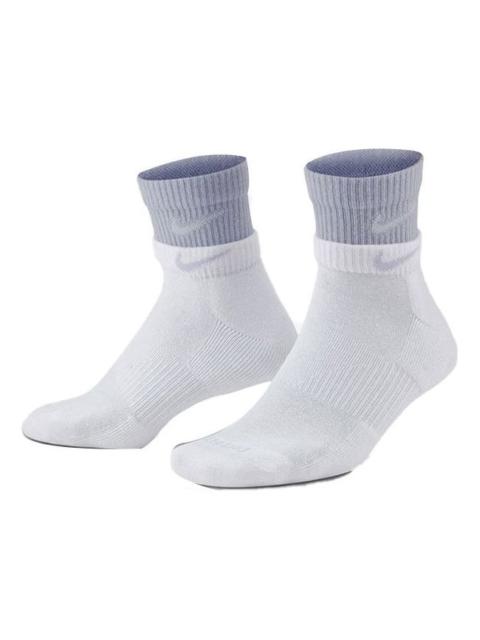 Nike Unisex Everyday Plus Cushioned Ankle Tube Socks 2 Packs Purple DH4058-101