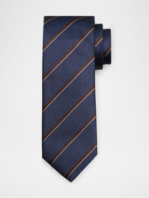 Men's Textured Multi-Stripe Silk Jacquard Tie