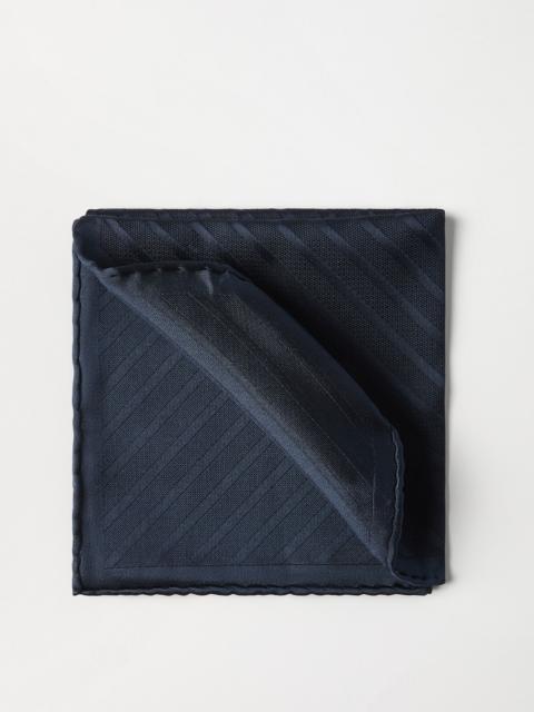 Regimental stripe silk pocket square