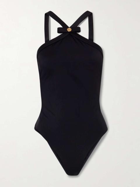 Embellished swimsuit Black