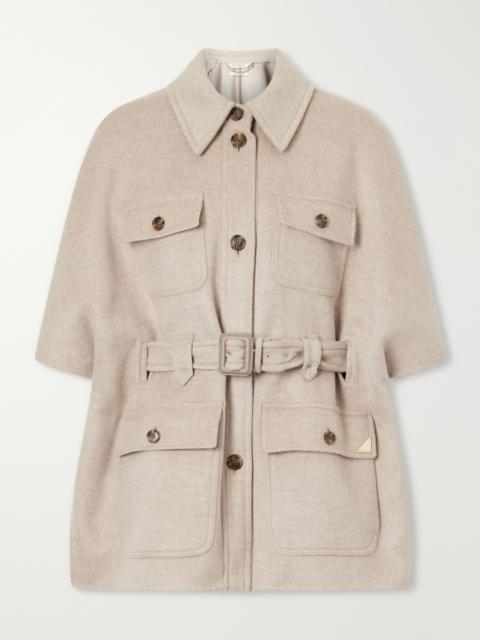 Nettare belted cashmere cape Stone