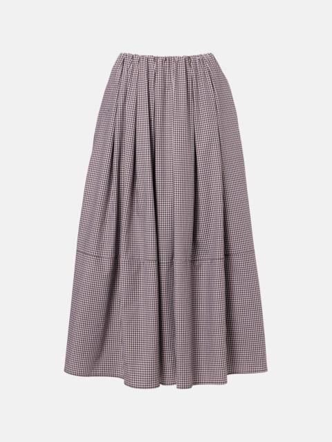 Solinas gingham cotton-blend midi skirt