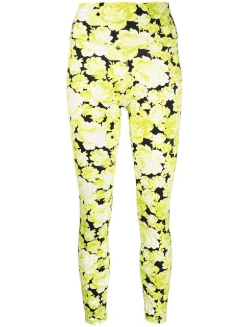high-waist floral leggings
