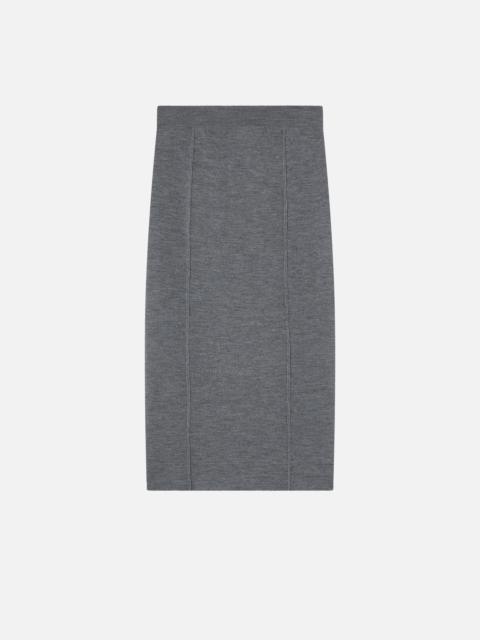 WOOL-KNIT PENCIL SKIRT