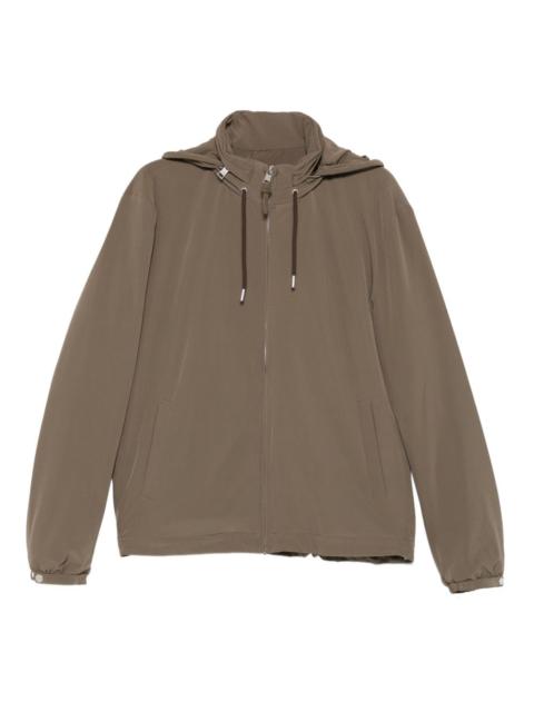 zip-up hooded jacket