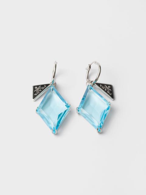 Metal and glass earrings