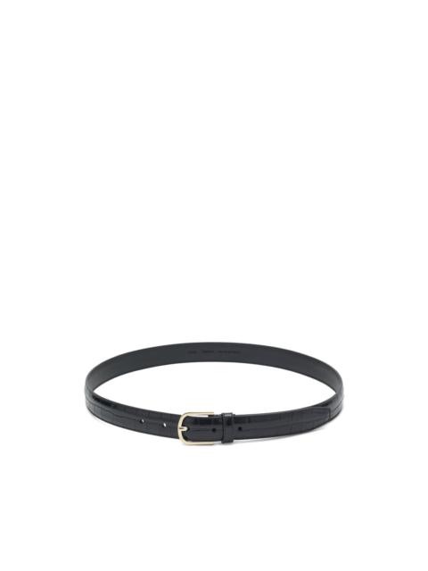 slim crocodile-embossed belt