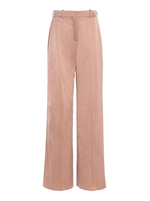 Satin Straight-Leg Pants pink