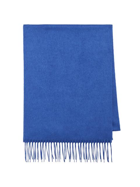 Blaine Fringe Scarf in Cobalt Brushed Silk Cashmere
