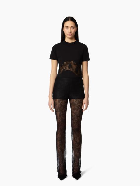 Black Lace Inserts T-Shirt