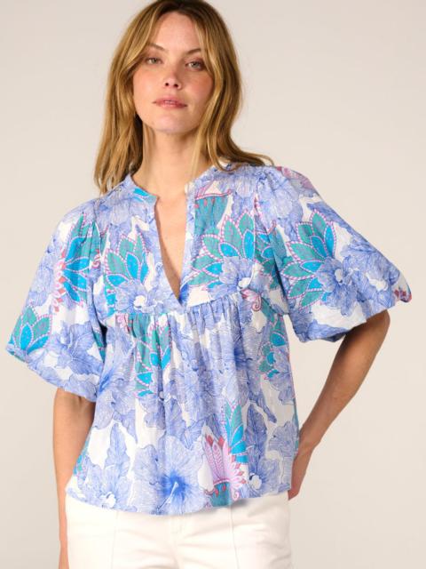 Blouse Flores - Blue Padang