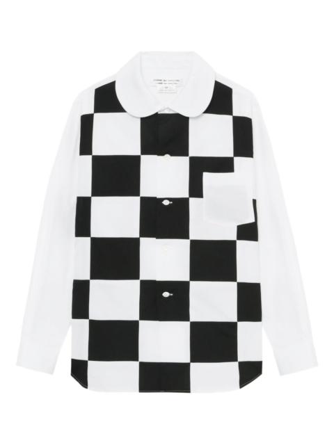 Checker Board Peter Pan-collar shirt