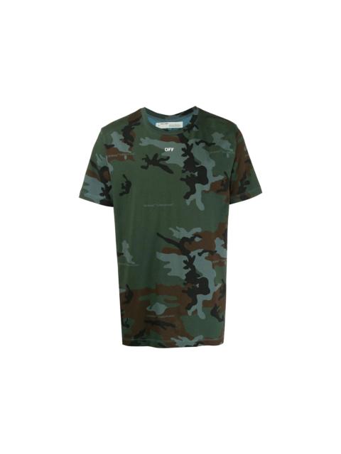 OFF-WHITE Camouflage Incompiuto T-Shirt Green/White