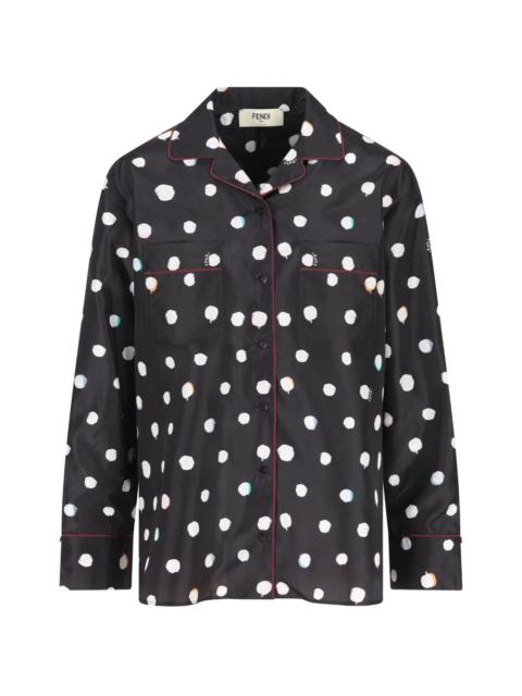 polka-dot piped shirt