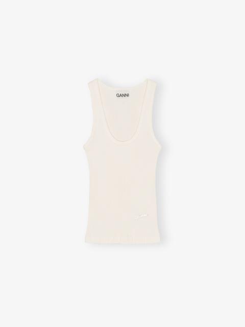 OFF-WHITE RIBBED TANK TOP