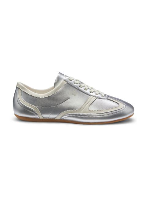 COMFORT-INSOLE TRAINERS WITH SILVER-TONE UPPERS