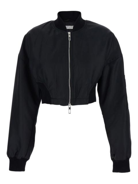 zipped bomber jacket