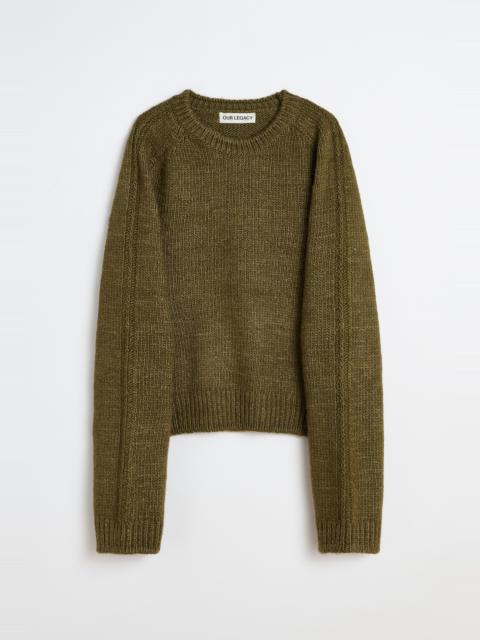 True Roundneck Flush Green Rustic Wool Silk