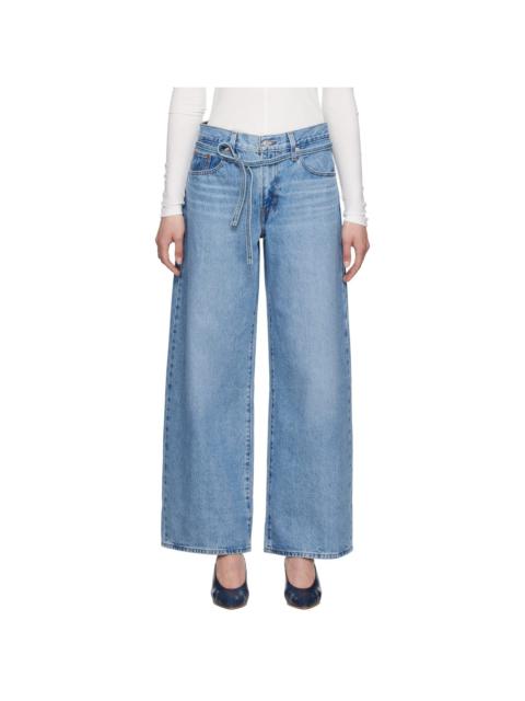 Blue XL Baggy Straight Jeans