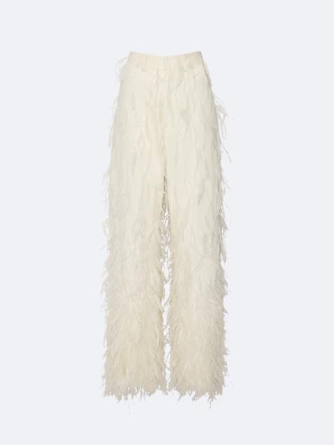Stretch Cotton Twill Slouchy Pant With Feathers