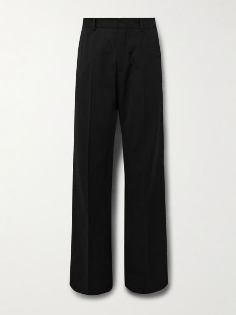 Flared Woven Trousers Black