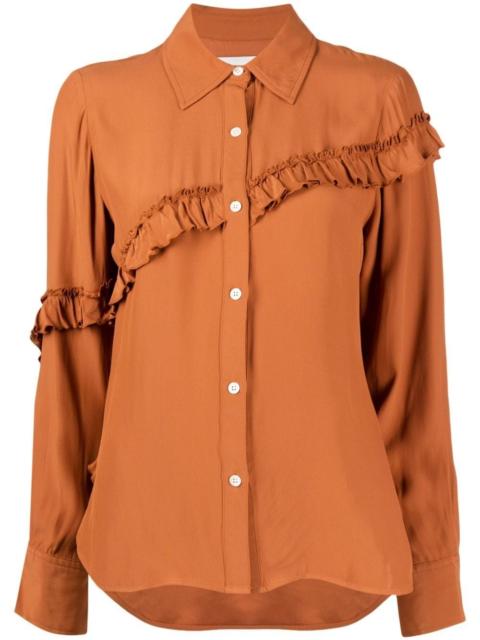 ruffled long-sleeve shirt