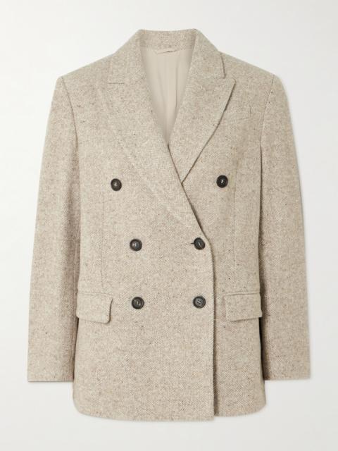 Double-breasted Wool And Silk-blend Tweed Blazer