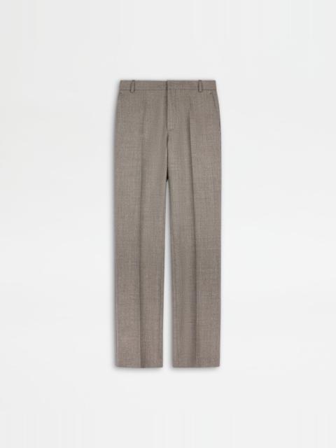 PANTS IN MOULINÉ WOOL - BROWN