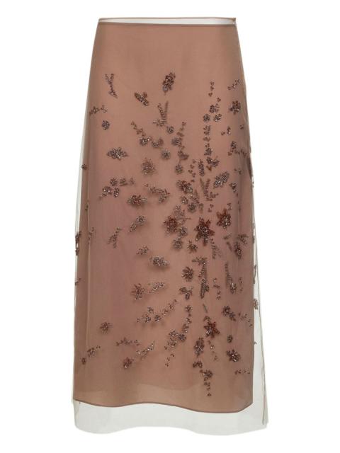 floral-embellishments midi skirt
