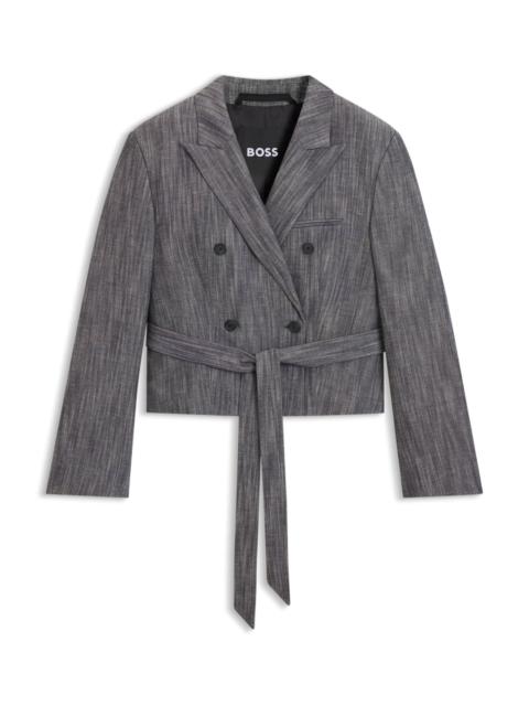 REGULAR-FIT BLAZER IN MELANGE DENIM