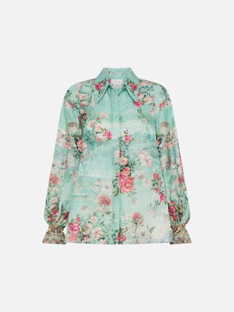 CURVED COLLAR BLOUSE