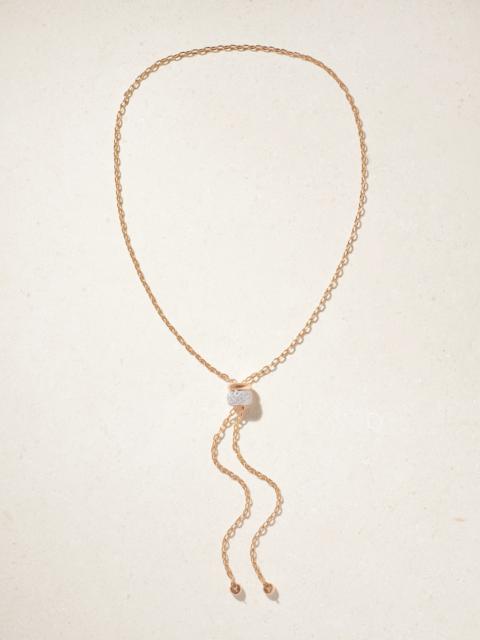 Iconica Rhodium-plated 18-karat Rose Gold Diamond Necklace