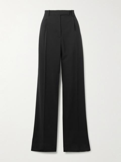Pleated Grain De Poudre Wool Straight-leg Pants