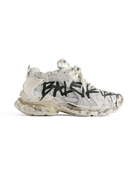 Men's Runner Graffiti Sneaker in White