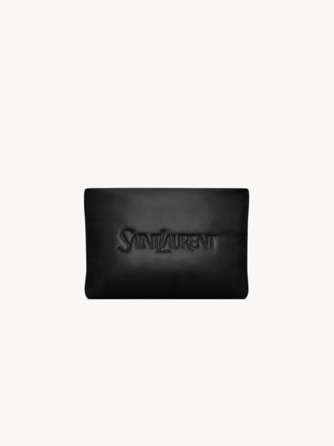 SAINT LAURENT SMALL PUFFY POUCH IN LAMBSKIN