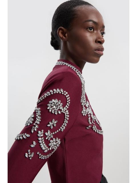 Figure Form Bandage Embellished Knit Jacket