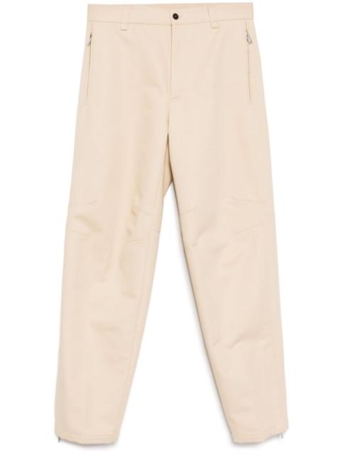 zipped hem tapered trousers