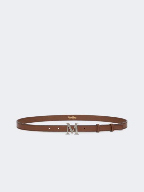 Natural leather Monogram belt - BROWN
