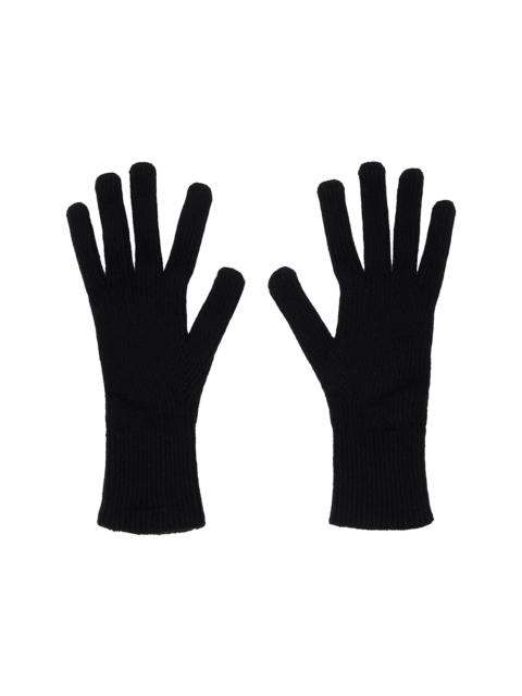Black Ribbed Gloves