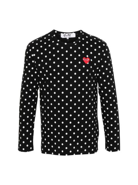 polka dot print T-shirt