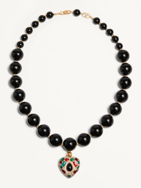 COEUR ROYAL NECKLACE IN METAL, RESIN, ENAMEL AND SWAROVSKI® CRYSTALS