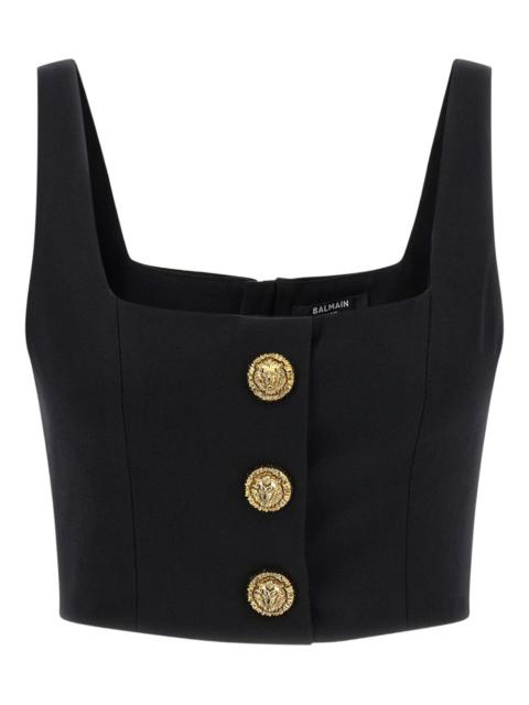 button-fastening cropped top