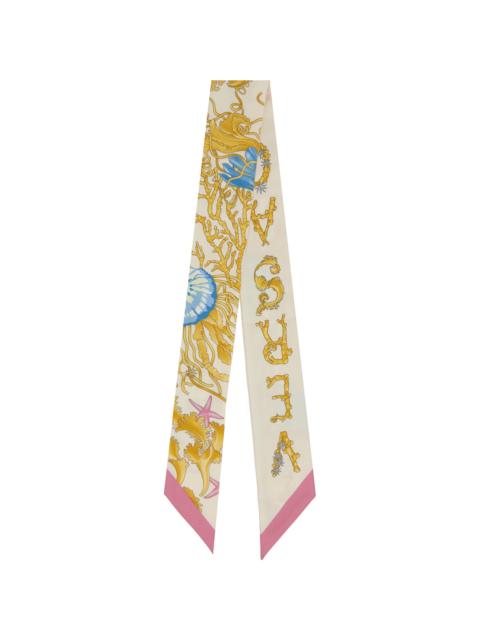 Gold & Off-White Underwater Barocco Silk Scarf