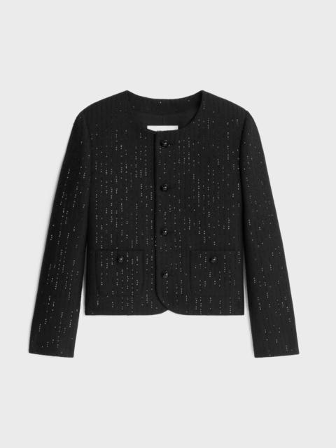 chelsea jacket with sequins in double faced wool
