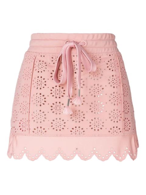 English embroidery scalloped skirt